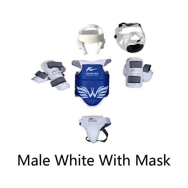 Taekwondo protector set 5pc Sparring Equipment  children adult head foot protection Karate boxing sports