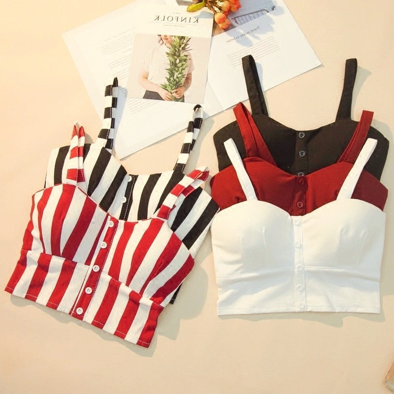 2020 Sexy Crop Top Cami Tank Top Women Female Slimming Movement Striped Top Cropped Tops Tank Elasticity Women Feminino Bustier