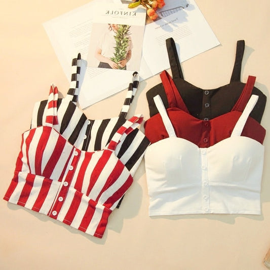 2020 Sexy Crop Top Cami Tank Top Women Female Slimming Movement Striped Top Cropped Tops Tank Elasticity Women Feminino Bustier
