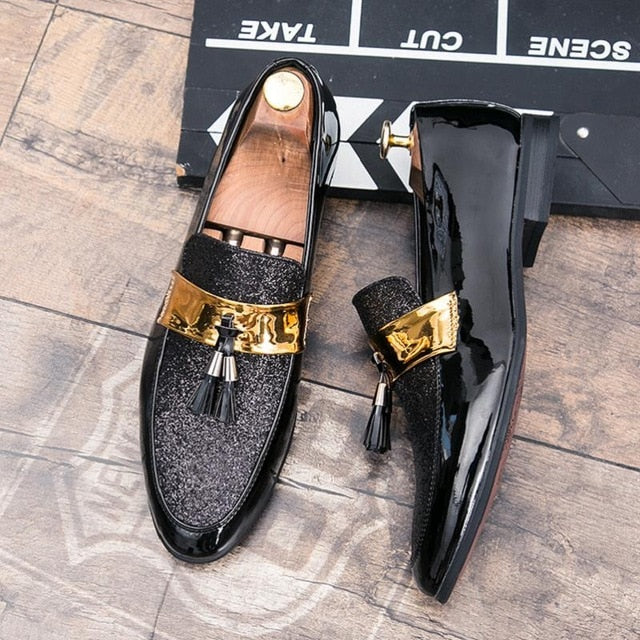 ROMMEDAL Flats Leather Casual Men Shoes For Man  2019 Hot Sale Oxford Wedding Dress Party Male Glitter Formal Footwear Wholesale