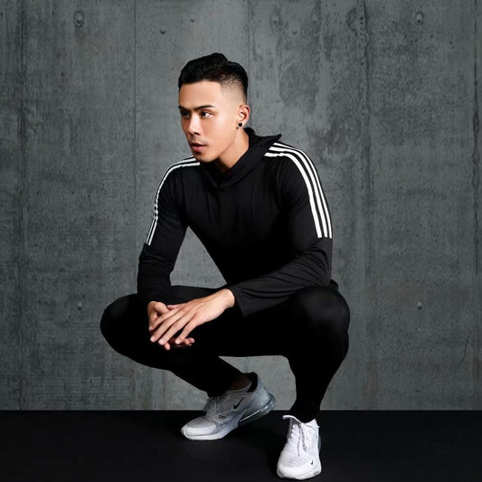 3pcs / set Men's Workout Sport Suit Gym Fitness Compression Clothes Running Jogging Sport Wear Exercise Workout Tights