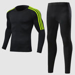 3pcs / set Men's Workout Sport Suit Gym Fitness Compression Clothes Running Jogging Sport Wear Exercise Workout Tights