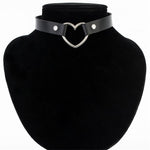 Meajoe Trendy Sexy Punk Gothic Leather Heart Studded Choker Necklace Vintage Charm Round Collar Necklaces Women Jewelry Gift