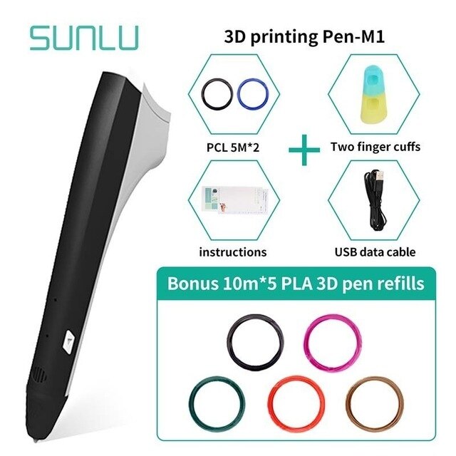 Best Seller 3D Printing Pen SUNLU 3D Pen Support PLA/PCL Filament Low Temperature Children Drawing Pens Best Gift For Kids