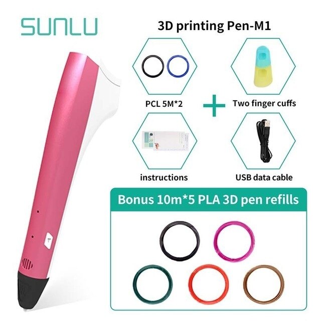 Best Seller 3D Printing Pen SUNLU 3D Pen Support PLA/PCL Filament Low Temperature Children Drawing Pens Best Gift For Kids