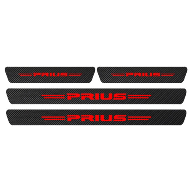 4pcs/set Car Door Sill waterproof Sticker Carbon Fiber Protective Sticker for Toyota Prius auris hilux Corolla Camry RAV4