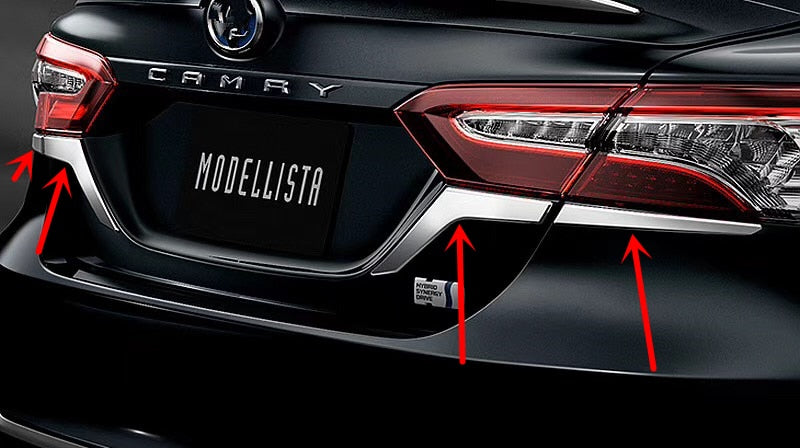 TAIL LAMP EYEBROW For 2018 Toyota Camry Chrome Tailgate Trunk Hatch Trim Bezel Cover