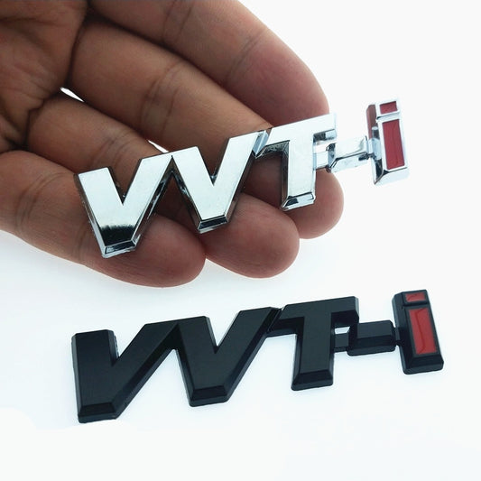 CDIY Metal VVT-i VVTi Logo Chrome Silver Strip Car Fender Sticker Side Emblem Badge for TOYOTA Camry COROLLA YARiS Ralink REIZ