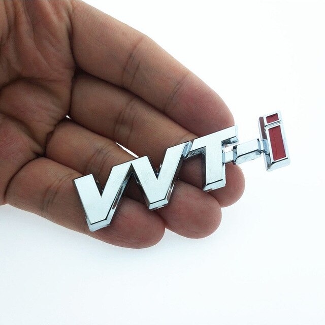 CDIY Metal VVT-i VVTi Logo Chrome Silver Strip Car Fender Sticker Side Emblem Badge for TOYOTA Camry COROLLA YARiS Ralink REIZ