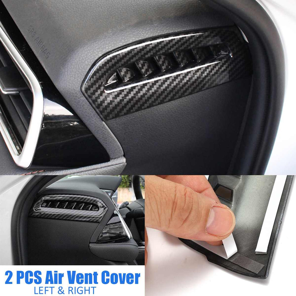 1 Pair Carbon Fiber Style  AC Vent Outlet Cover Trim for Toyota Camry 2018 2019