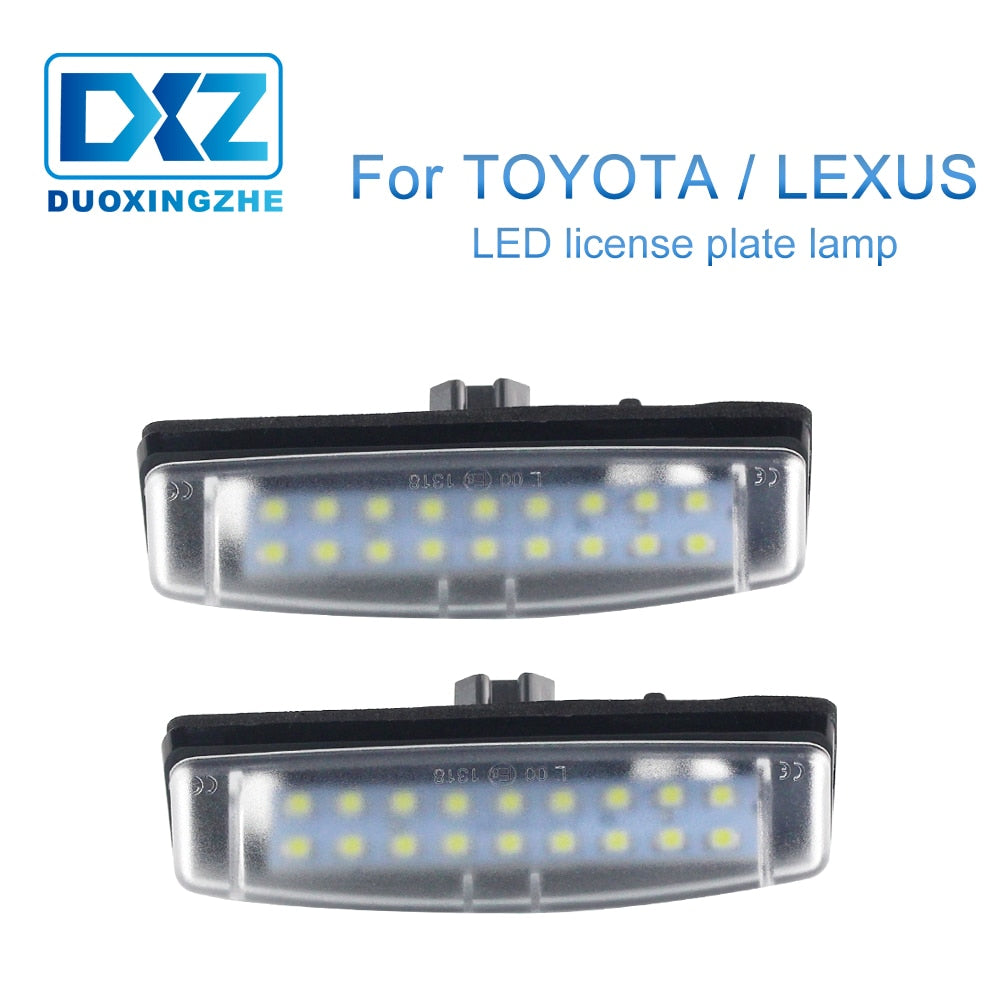 DXZ 2X LED Number License Plate Lights Lamp Canbus 12V For Toyota Camry Avensis verso Eco prius 30 Lexus Is200 is300 gs300 rx330