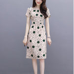 Women's Summer Dress Dot Print Short Sleeve Casual Boho Dress Ladies Elegant Vintage Party Dresses Vestidos