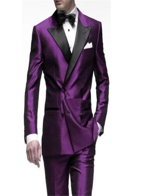 2018 White Double Breasted men wedding suits Blazer Skinny Tuxedo Custom kingsman Jacket mens suit terno Masculino jacket+pants