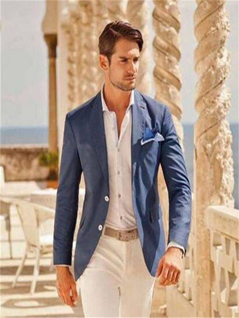 2018 White Double Breasted men wedding suits Blazer Skinny Tuxedo Custom kingsman Jacket mens suit terno Masculino jacket+pants