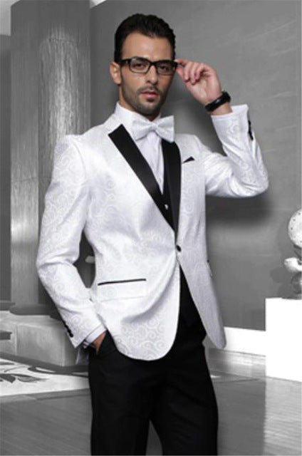2018 White Double Breasted men wedding suits Blazer Skinny Tuxedo Custom kingsman Jacket mens suit terno Masculino jacket+pants