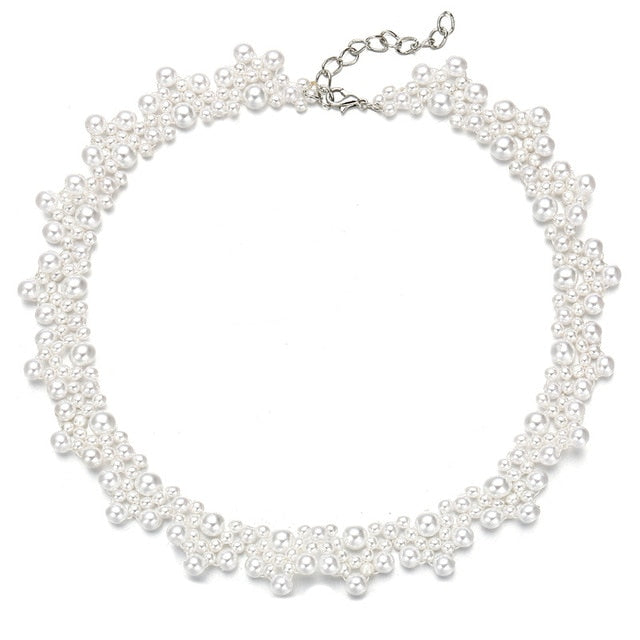 Elegant Flower Pearl Choker Necklaces For Women Gold Coin Bow Knot Pendant Necklace Long Chain Jewelry Party Gifts