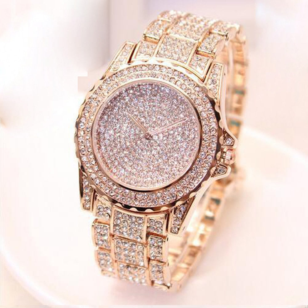 Women Ladies Luxury Bling Diamonds Crystal Strap Watch Fashion Stainless Steel Quartz Wrist Watches Women Vogue Watches #40