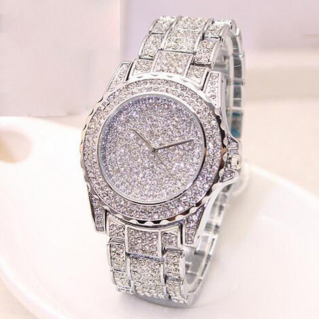 Women Ladies Luxury Bling Diamonds Crystal Strap Watch Fashion Stainless Steel Quartz Wrist Watches Women Vogue Watches #40