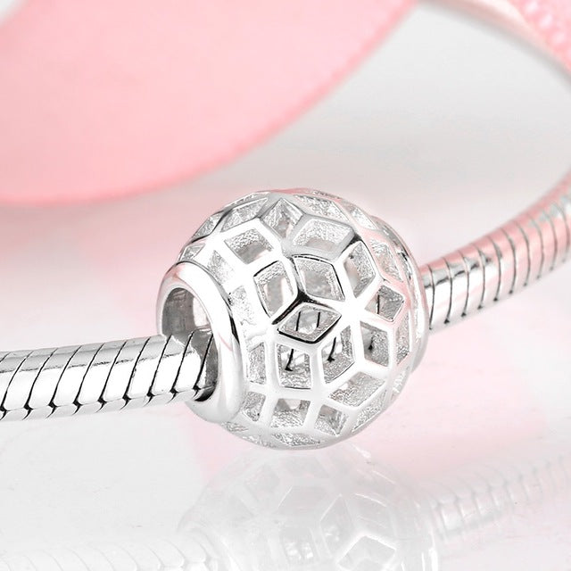 Fashion Flower Heart and Round Shape Charms Real 925 Sterling Silver Beads Fit Original Pandora Bracelet Bangles Jewelry making