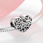 Fashion Flower Heart and Round Shape Charms Real 925 Sterling Silver Beads Fit Original Pandora Bracelet Bangles Jewelry making