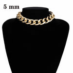 Punk Miami Cuban Choker Necklace Collar Statement Hip Hop Big Chunky Aluminum Gold Color Thick Chain Necklace Women Jewelry