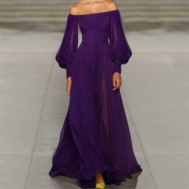 Sexy Women's Formal Maxi Long Dress Sexy Evening Party Boho Holiday Vintage Maxi Dress Long Lantern Sleeve Casual Long Dresses
