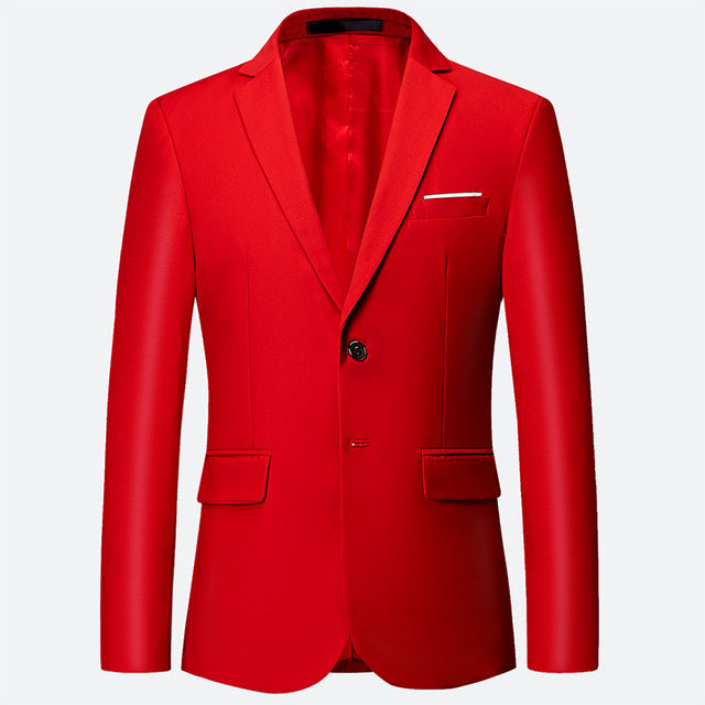 2020 New Luxury Classic RED BLACK Men'S Casual Blazers Autumn Spring Fashion Brand Loose Long Suit
