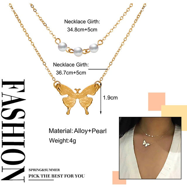 Elegant Flower Pearl Choker Necklaces For Women Gold Coin Bow Knot Pendant Necklace Long Chain Jewelry Party Gifts