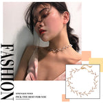 Elegant Flower Pearl Choker Necklaces For Women Gold Coin Bow Knot Pendant Necklace Long Chain Jewelry Party Gifts