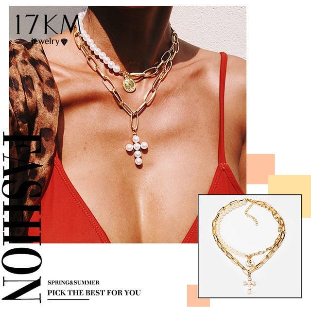 Elegant Flower Pearl Choker Necklaces For Women Gold Coin Bow Knot Pendant Necklace Long Chain Jewelry Party Gifts