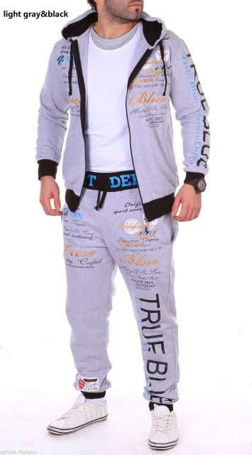 ZOGAA Men Sporting Suit Track Sets Hoodies+Pant Sweatsuit 2 Piece Clothing Set Sport Wear Hoodies Men Tracksuit Set Male