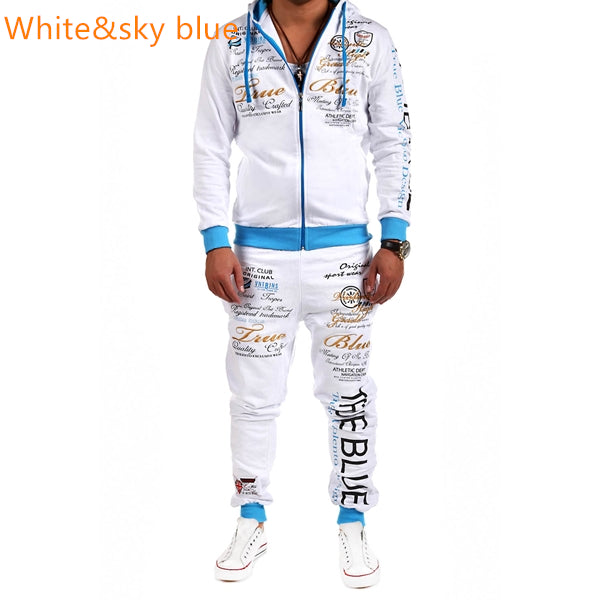 ZOGAA Men Sporting Suit Track Sets Hoodies+Pant Sweatsuit 2 Piece Clothing Set Sport Wear Hoodies Men Tracksuit Set Male