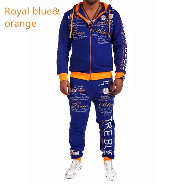 ZOGAA Men Sporting Suit Track Sets Hoodies+Pant Sweatsuit 2 Piece Clothing Set Sport Wear Hoodies Men Tracksuit Set Male