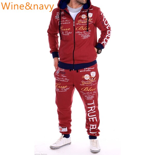 ZOGAA Men Sporting Suit Track Sets Hoodies+Pant Sweatsuit 2 Piece Clothing Set Sport Wear Hoodies Men Tracksuit Set Male