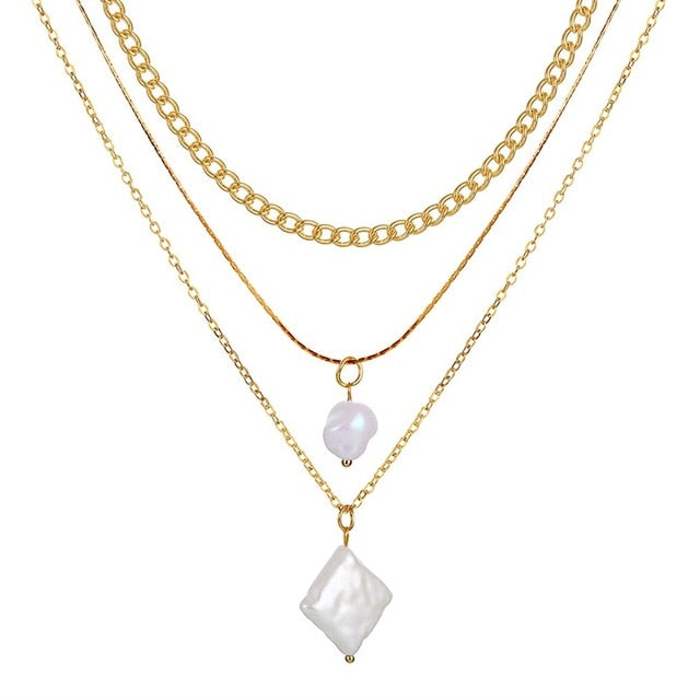 VKME 2017 Women's Fashion Jewelry Colar 1pc European Simple Gold Silver Plated Multi Layers Bar Coin Necklace Clavicle Chains