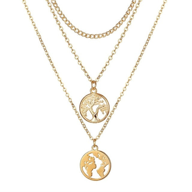 VKME 2017 Women's Fashion Jewelry Colar 1pc European Simple Gold Silver Plated Multi Layers Bar Coin Necklace Clavicle Chains