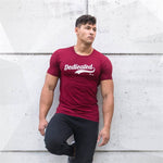 Red Gym T Shirt Men Breathable Fitness Sport Shirt Mens Workout Tshirt Man Running T-shirt Summer Sports Wear Top Rashgard Male