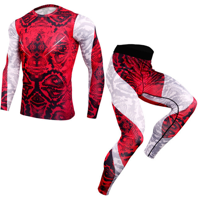 New 2Pcs/Set Men's Tracksuit, Cycling Suit Gym Fitness Compression Clothes Running  Sport Wear Exercise Workout Tights