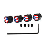 5 Pcs/Set Zinc Alloy Anti-theft Puerto Rico National Flag Tire Valve Stem Cap Tire Wheel Stem Air Valve Caps for Auto Cars