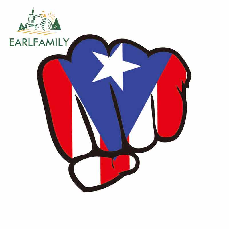 EARLFAMILY 13cm x 8.5cm for Puerto Rico Flag Car Stickers VAN DIY Fine Decal Vinyl JDM Bumper Trunk Truck Graphics Accessories