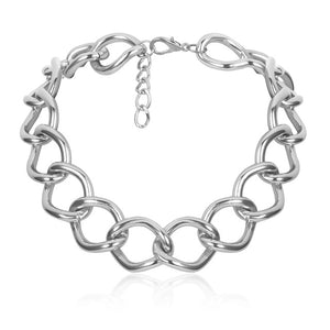 Punk Miami Cuban Choker Necklace Collar Statement Hip Hop Big Chunky Aluminum Gold Color Thick Chain Necklace Women Jewelry