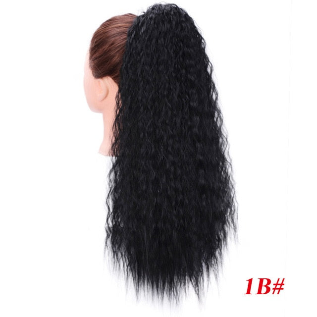 Vigorous Drawstring Ponytail Hair Synthetic Long Afro Kinky Curly Ponytail Extension for Women Black Brown Clip in Ponytail Hair