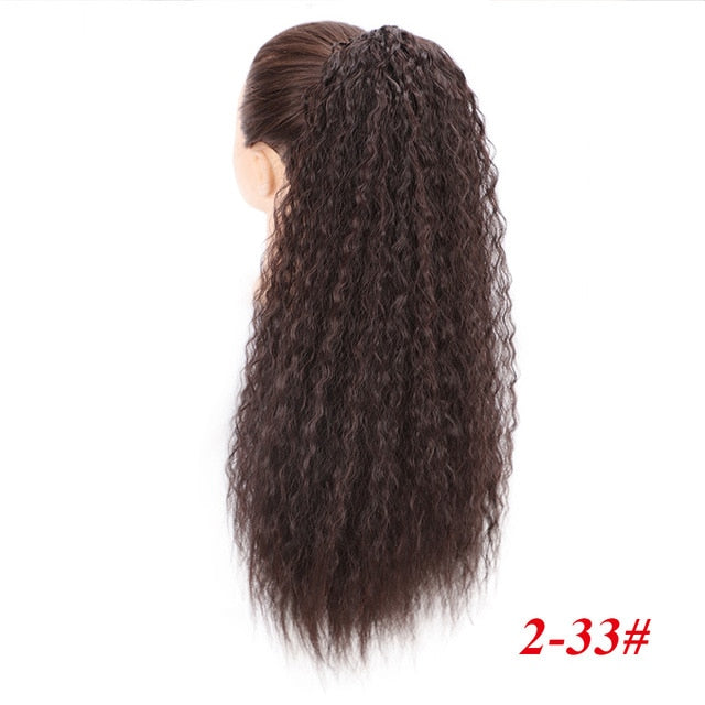 Vigorous Drawstring Ponytail Hair Synthetic Long Afro Kinky Curly Ponytail Extension for Women Black Brown Clip in Ponytail Hair