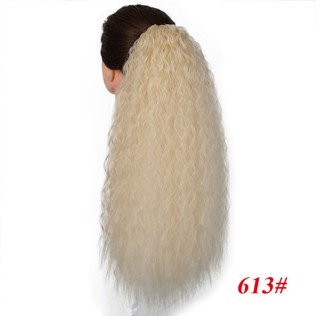 Vigorous Drawstring Ponytail Hair Synthetic Long Afro Kinky Curly Ponytail Extension for Women Black Brown Clip in Ponytail Hair