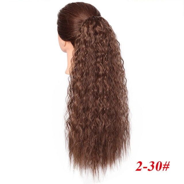 Vigorous Drawstring Ponytail Hair Synthetic Long Afro Kinky Curly Ponytail Extension for Women Black Brown Clip in Ponytail Hair