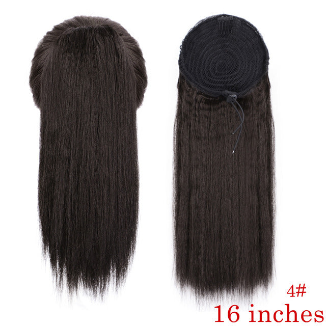 Vigorous Drawstring Ponytail Hair Synthetic Long Afro Kinky Curly Ponytail Extension for Women Black Brown Clip in Ponytail Hair