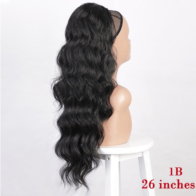 Vigorous Drawstring Ponytail Hair Synthetic Long Afro Kinky Curly Ponytail Extension for Women Black Brown Clip in Ponytail Hair