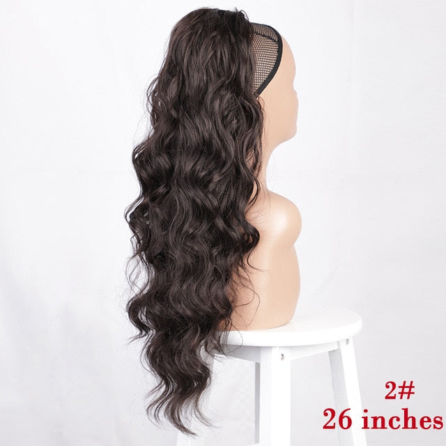 Vigorous Drawstring Ponytail Hair Synthetic Long Afro Kinky Curly Ponytail Extension for Women Black Brown Clip in Ponytail Hair