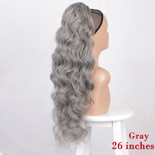 Vigorous Drawstring Ponytail Hair Synthetic Long Afro Kinky Curly Ponytail Extension for Women Black Brown Clip in Ponytail Hair