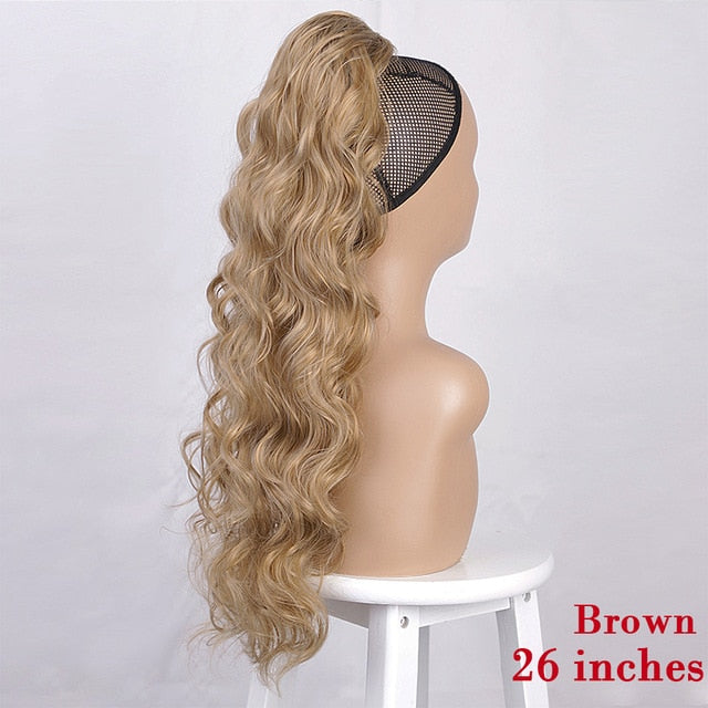 Vigorous Drawstring Ponytail Hair Synthetic Long Afro Kinky Curly Ponytail Extension for Women Black Brown Clip in Ponytail Hair